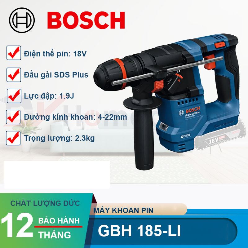 Máy khoan bê tông dùng pin Bosch GBH 185-Li