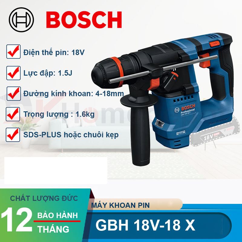 Máy khoan bê tông dùng pin Bosch GBH 18V-18 X