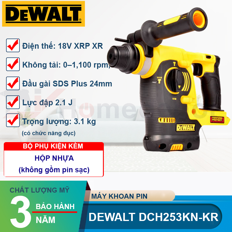 Máy khoan bê tông dùng pin Dewalt DCH253KN-KR