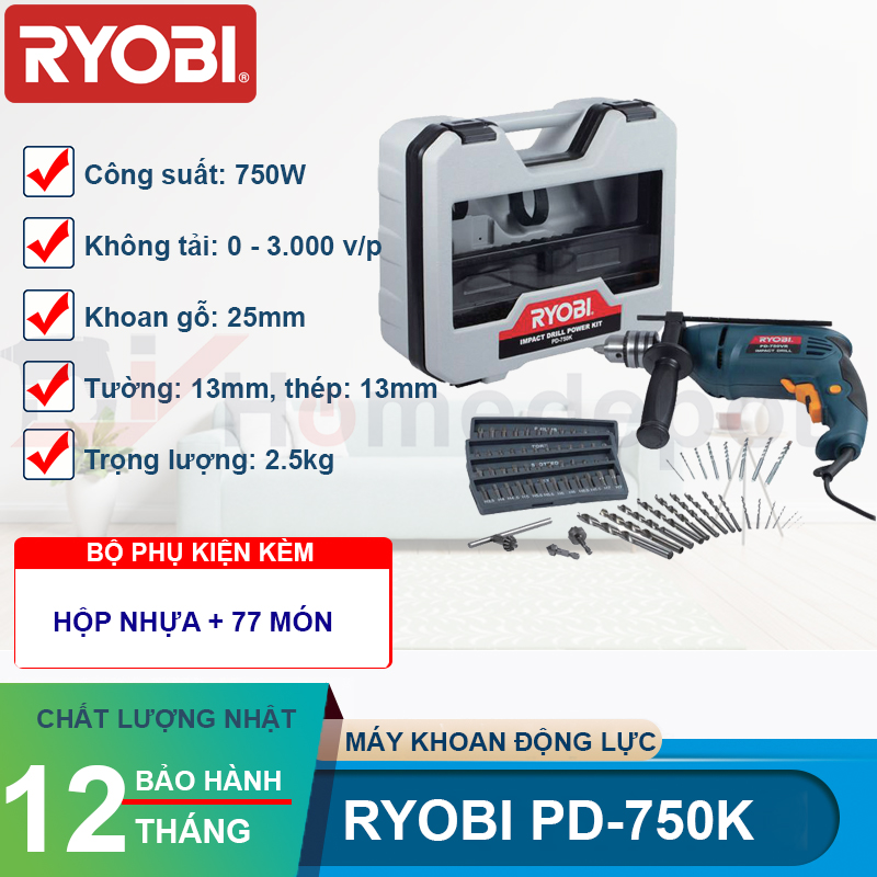 Máy khoan động lực Ryobi PD-750K