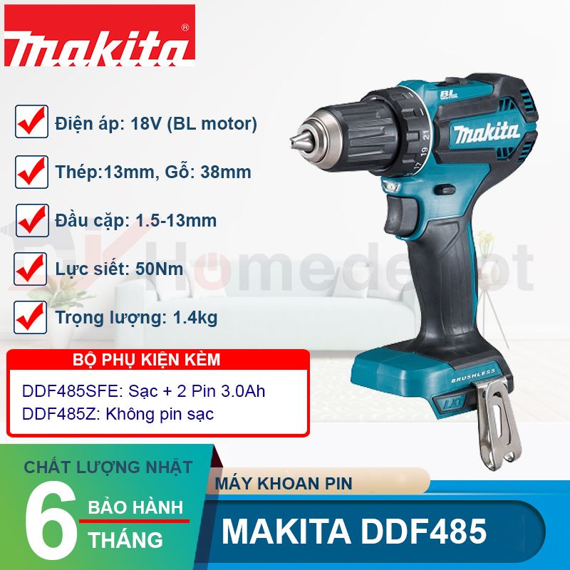 Máy khoan pin 18V Makita DDF485