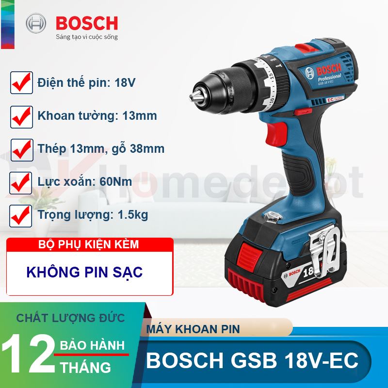 Máy khoan pin Bosch GSB 18 V-EC (SOLO)
