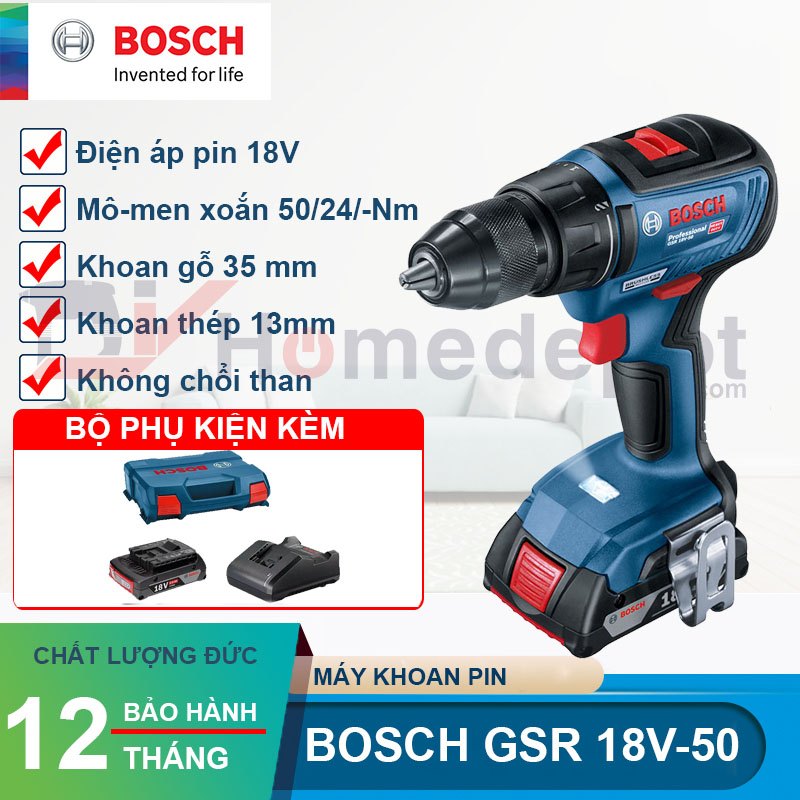 Máy khoan pin Bosch GSR 18V-50