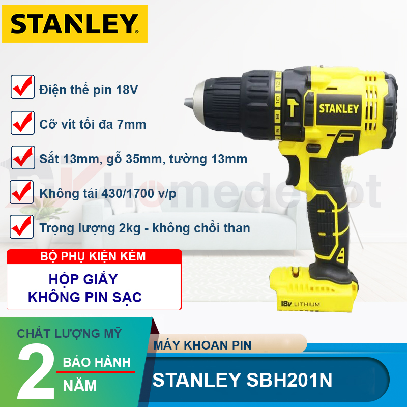 Máy khoan pin Stanley SBH201N 18V