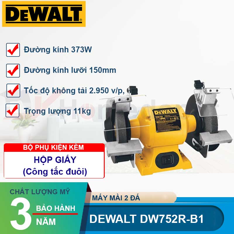 Máy Mài Bàn 2 Đá Dewalt DW752R-B1