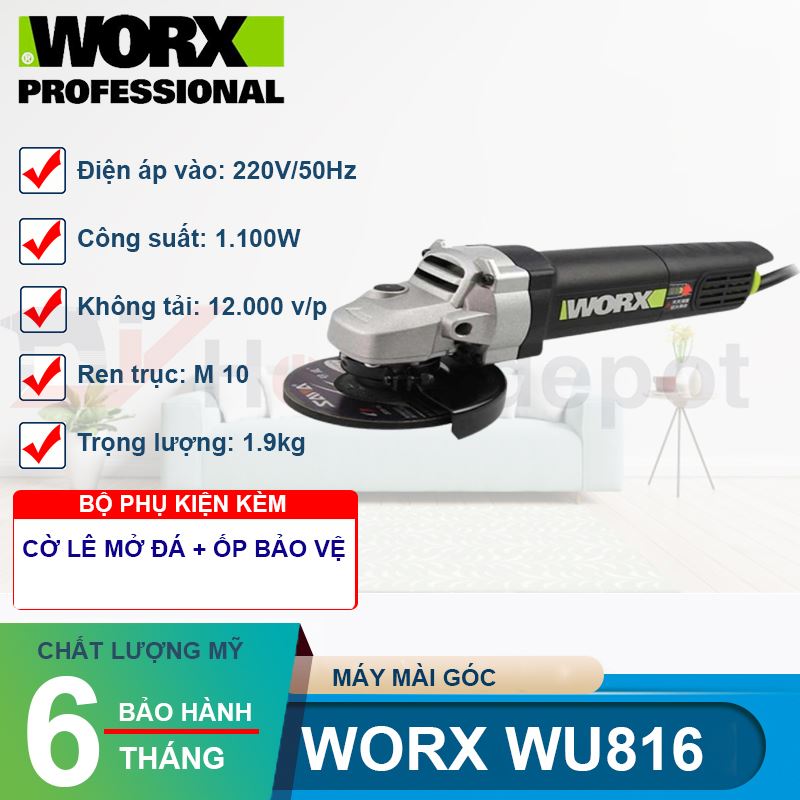 Máy mài góc 1100W Worx WU816