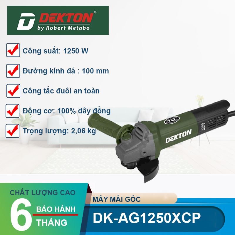Máy mài góc Dekton DK-AG1250XCP (công tắc đuôi)