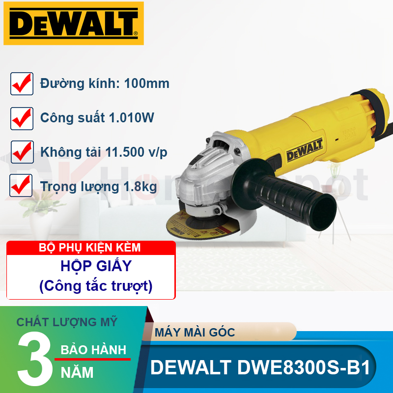 Máy mài góc Dewalt DWE8300S-B1 (Công tắc trượt)