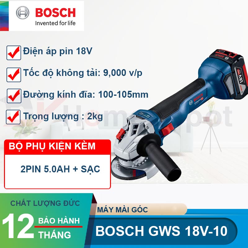 Máy mài góc dùng pin Bosch GWS 18V-10