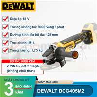 Máy mài góc dùng pin Dewalt DCG405M2 18V