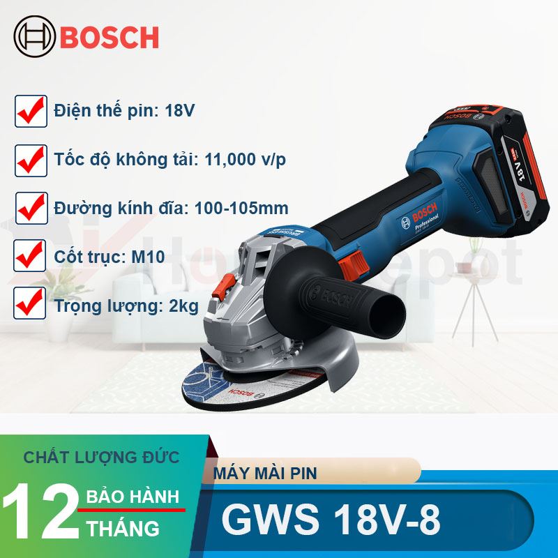 Máy mài góc pin Bosch GWS 18V-8 (100mm)