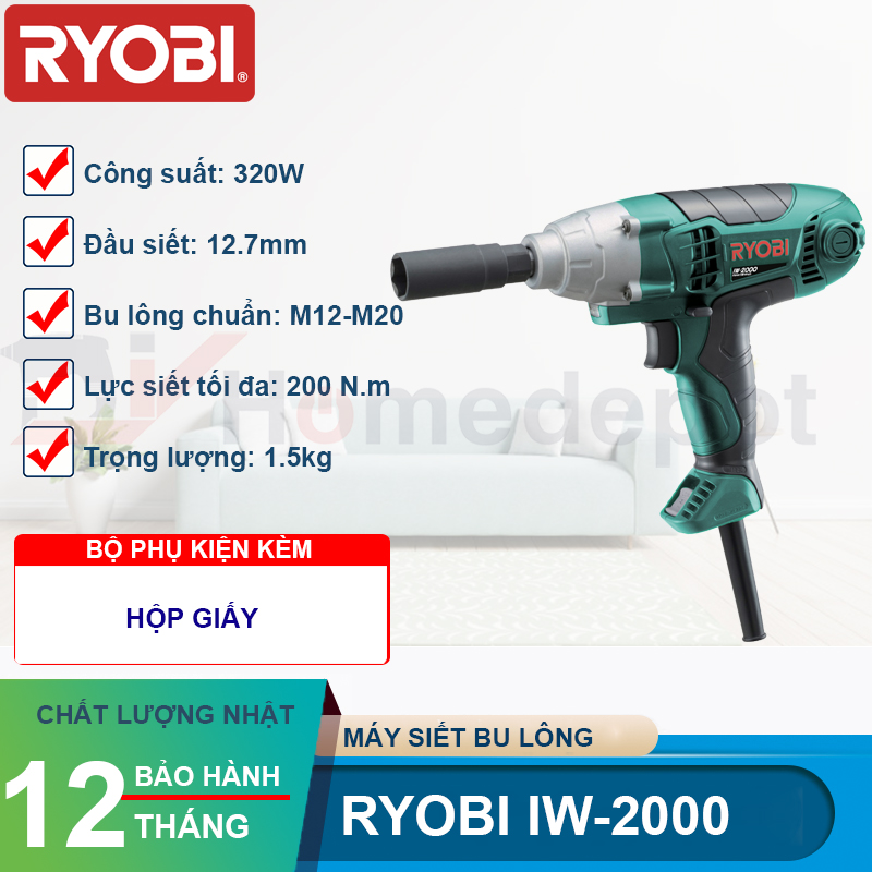 Máy siết bu lông Ryobi IW-2000 320W