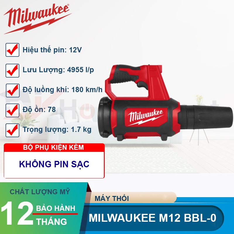 Máy thổi Milwaukee M12 BBL-0