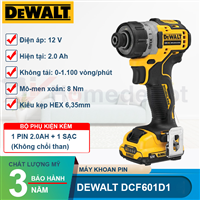 Máy vặn vít pin Dewalt DCF601D1 12V