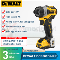 Máy vặn vít pin Dewalt DCF601D2-KR 12V