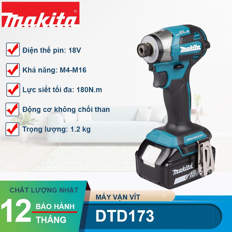 Máy vặn vít dùng pin 18V Makita DTD173