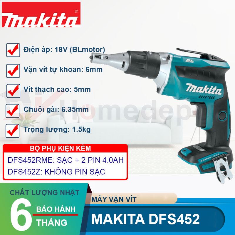 Máy vặn vít dùng pin Makita DFS452 18V