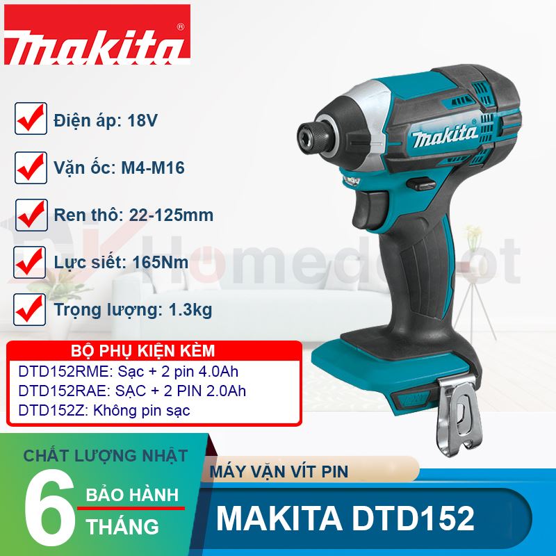 Máy vặn vít dùng pin Makita DTD152RFE 18V