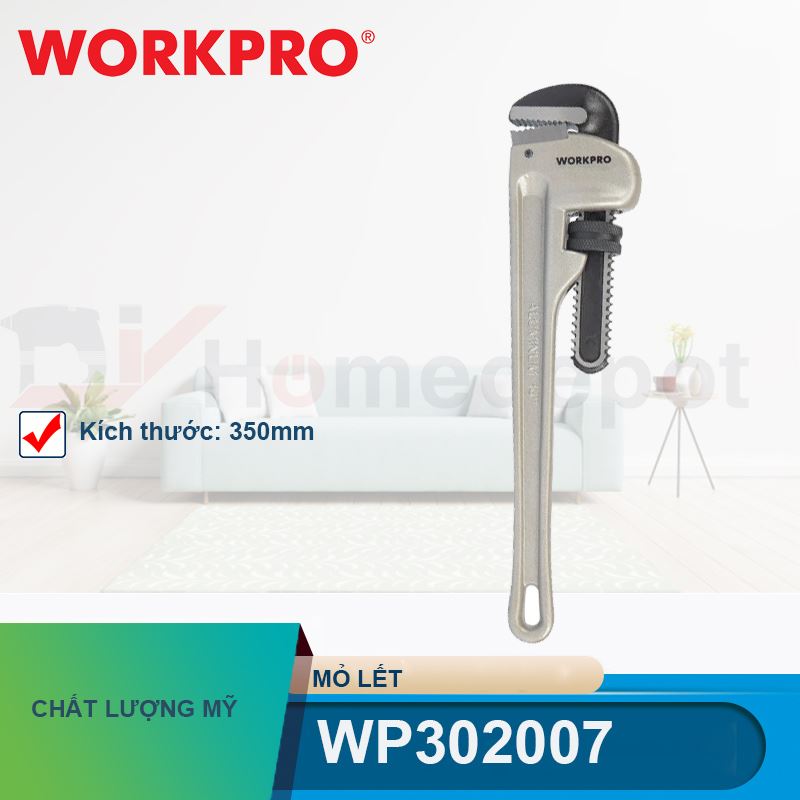 Mỏ lết bằng nhôm (Cờ lê điều chỉnh được), kích thước 350mm (14 inches) Workpro - WP302007