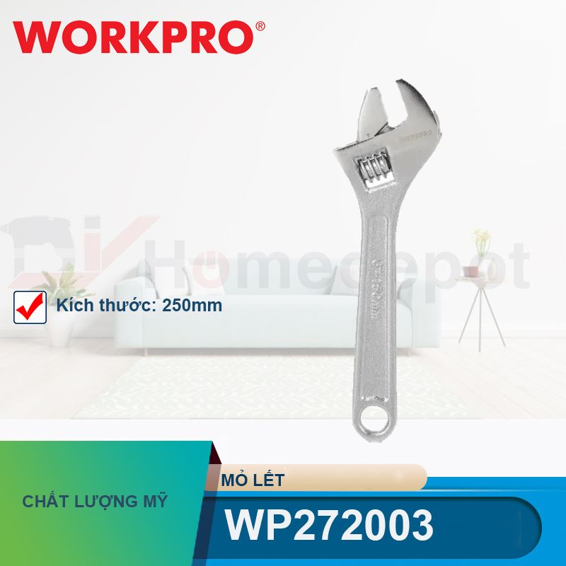 Mỏ lết (Cờ lê điều chỉnh được) 10 inch 250mm Workpro - WP272003