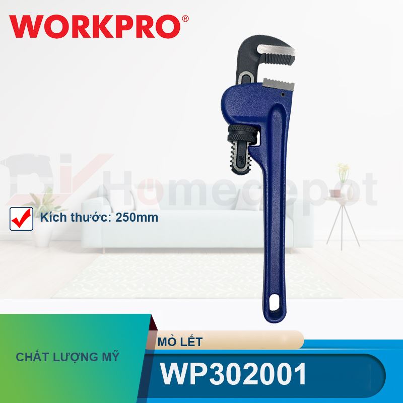 Mỏ lết (Cờ lê điều chỉnh được), kích thước 250mm (10 inches) Workpro - WP302001