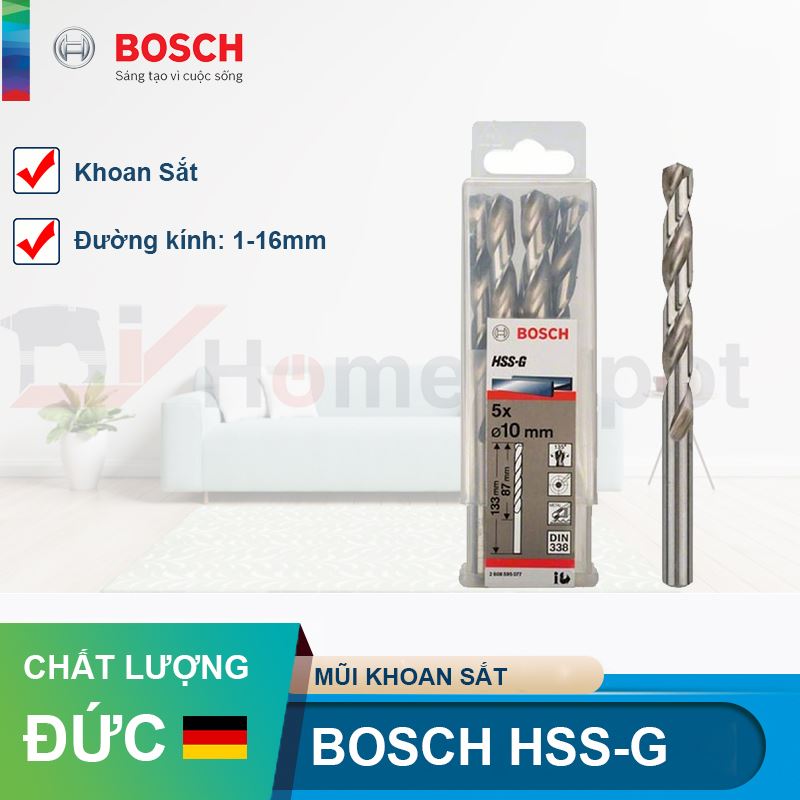 Mũi khoan sắt Bosch HSS-G