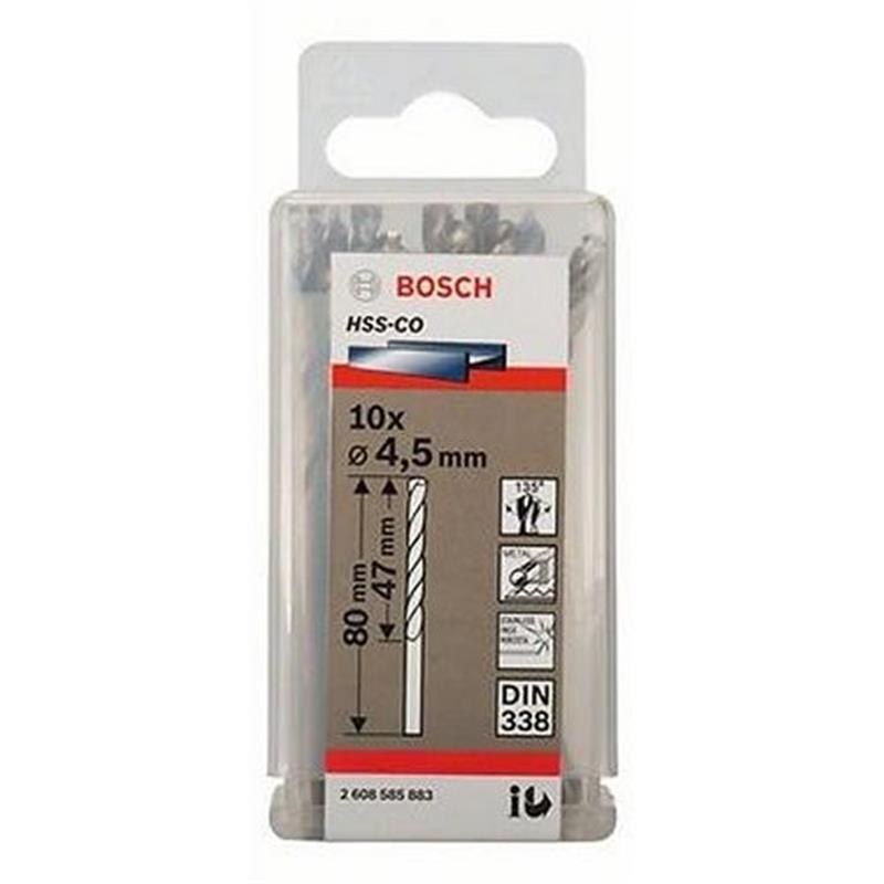 Hộp 10 Mũi khoan sắt và inox HSS-Co Bosch 4.5mm 2608585883