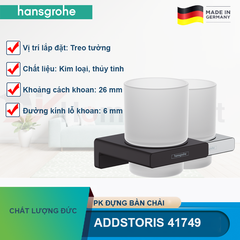 Phụ kiện đựng bàn chải HANSGROHE AddStoris 41749