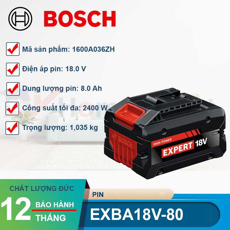 Pin Bosch 18V Expert EXBA18V-80 1600A036ZH
