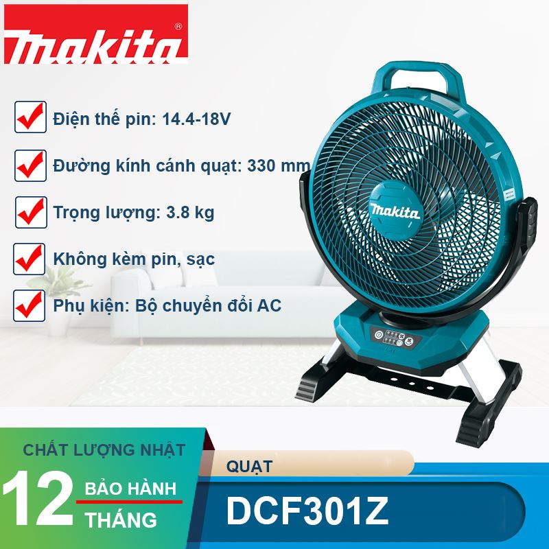 Quạt dùng pin Makita DCF301Z (18V/14.4V/AC)