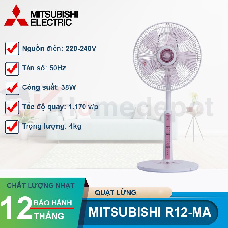 Quạt lửng Mitsubishi R12-MA (Hồng)