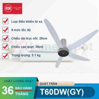 Quạt trần KDK 5 cánh DC inverter T60DW(GY)