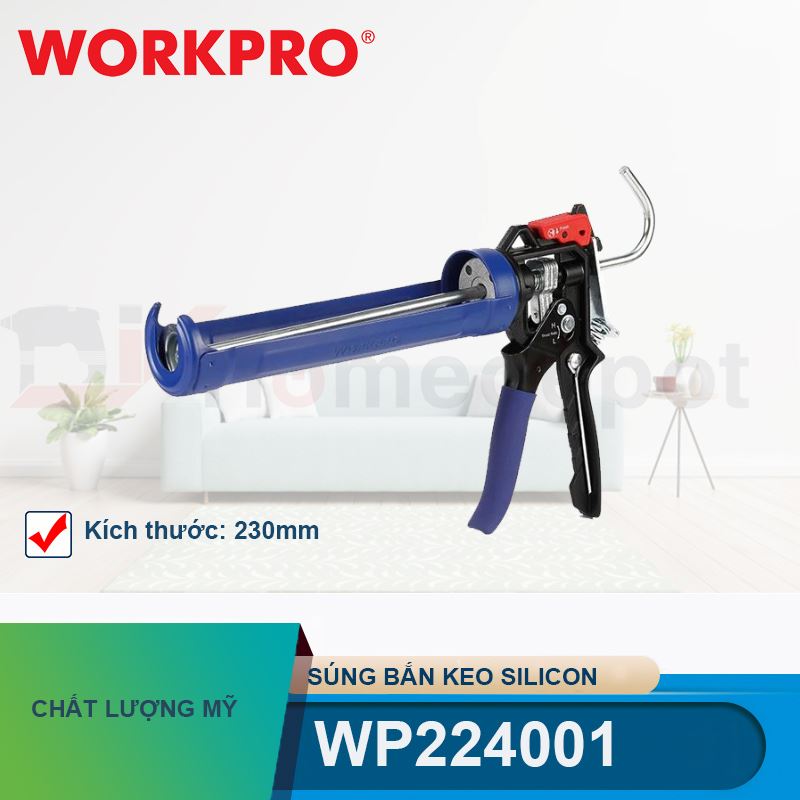 Súng bắn keo Silicon, kích thước: 230mm (9 inch), Workpro - WP224001