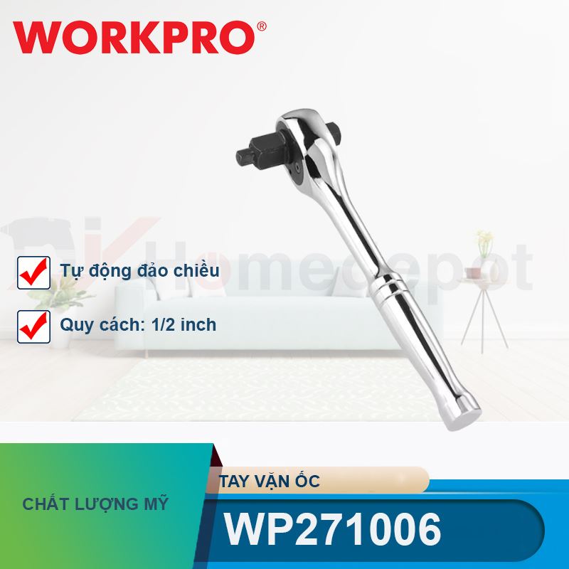 Tay vặn ốc tự động đảo chiều 1/2 inch Workpro - WP271006