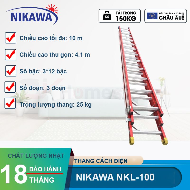 Thang cách điện ba đoạn Nikawa NKL-100