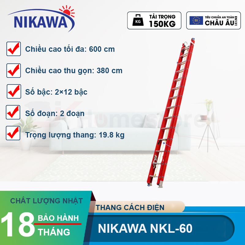 Thang cách điện hai đoạn Nikawa NKL-60