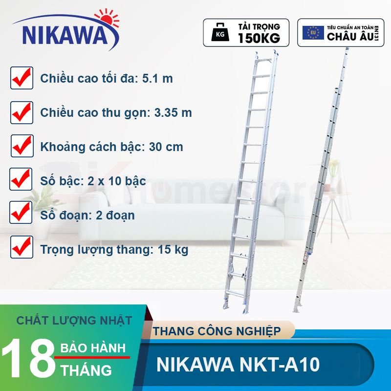 Thang nhôm 2 đoạn Nikawa NKT-A10