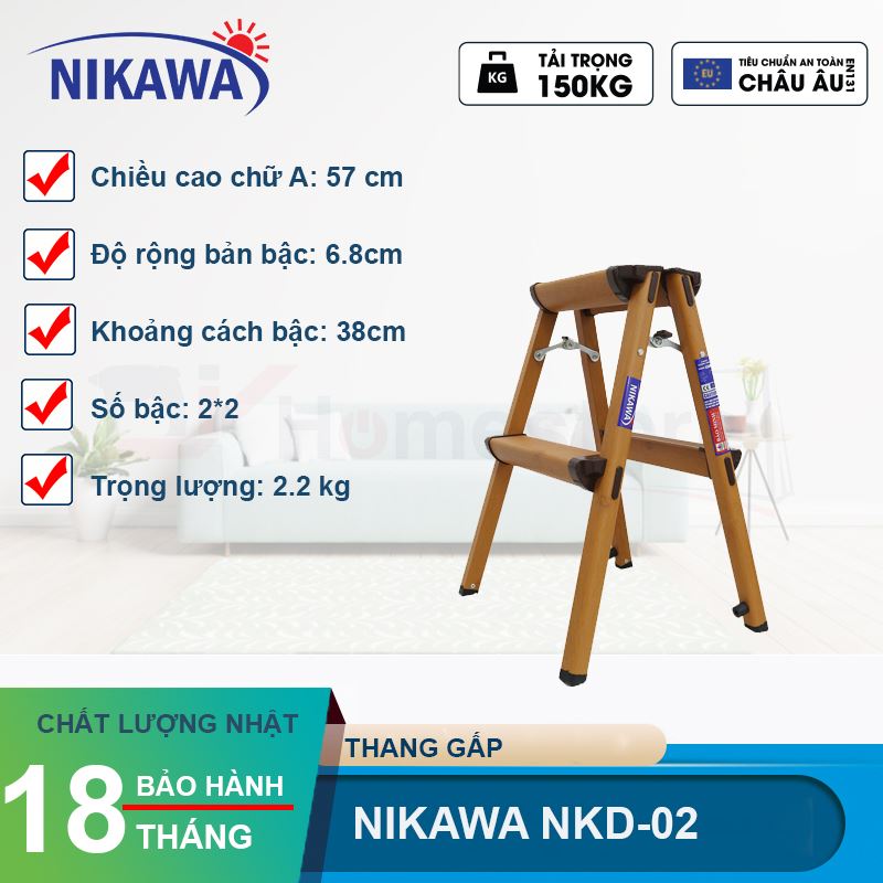 Thang nhôm gấp chữ A Nikawa NKD-02