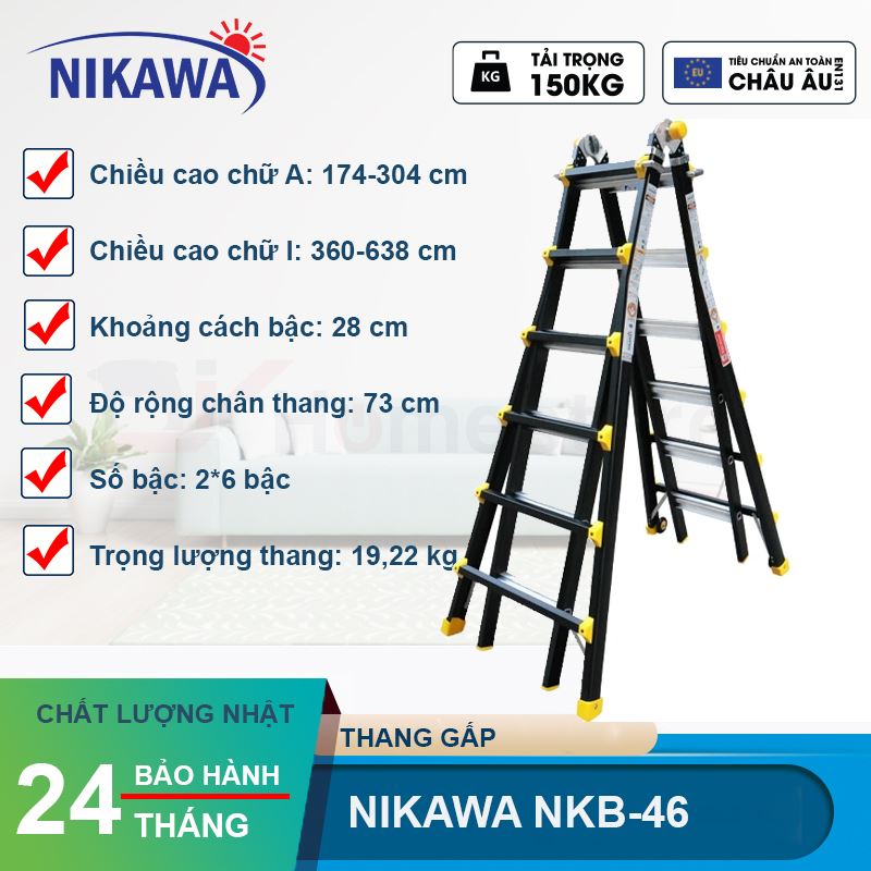 Thang nhôm gấp đa năng Nikawa NKB-46