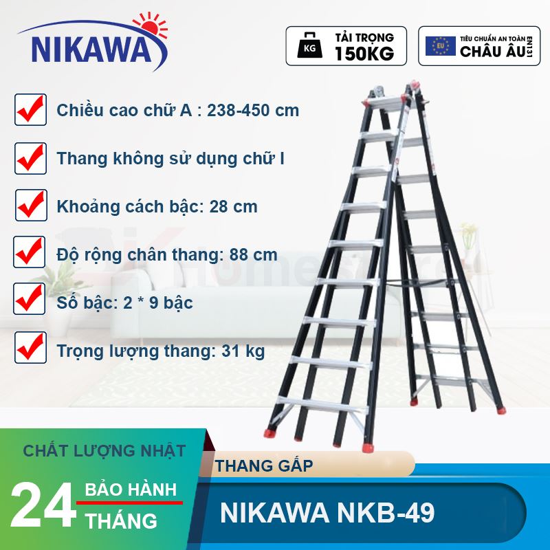 Thang nhôm gấp đa năng Nikawa NKB-49