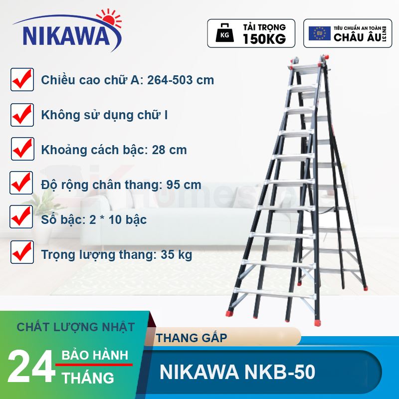 Thang nhôm gấp đa năng Nikawa NKB-50