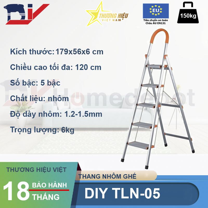 Thang nhôm ghế DIY TLN-05