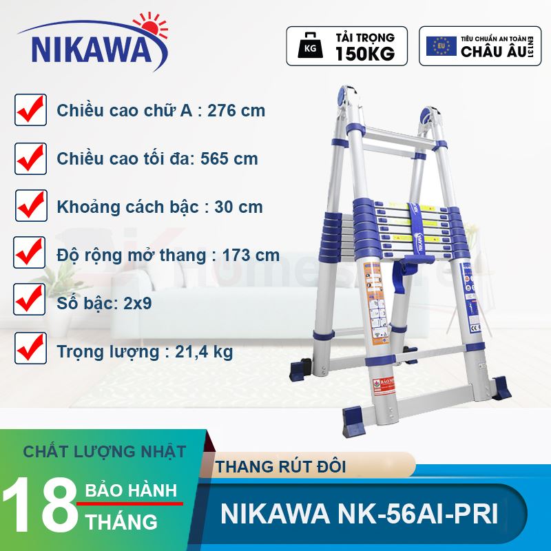 Thang nhôm rút đôi Nikawa NK-56AI-PRI