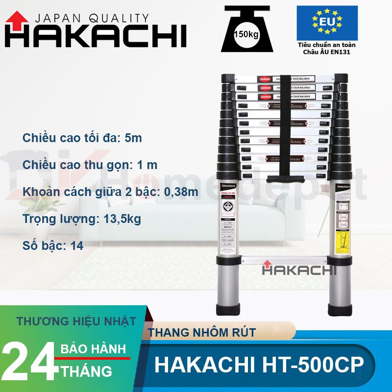 Thang Nhôm Rút Đơn Hakachi HT-500CP