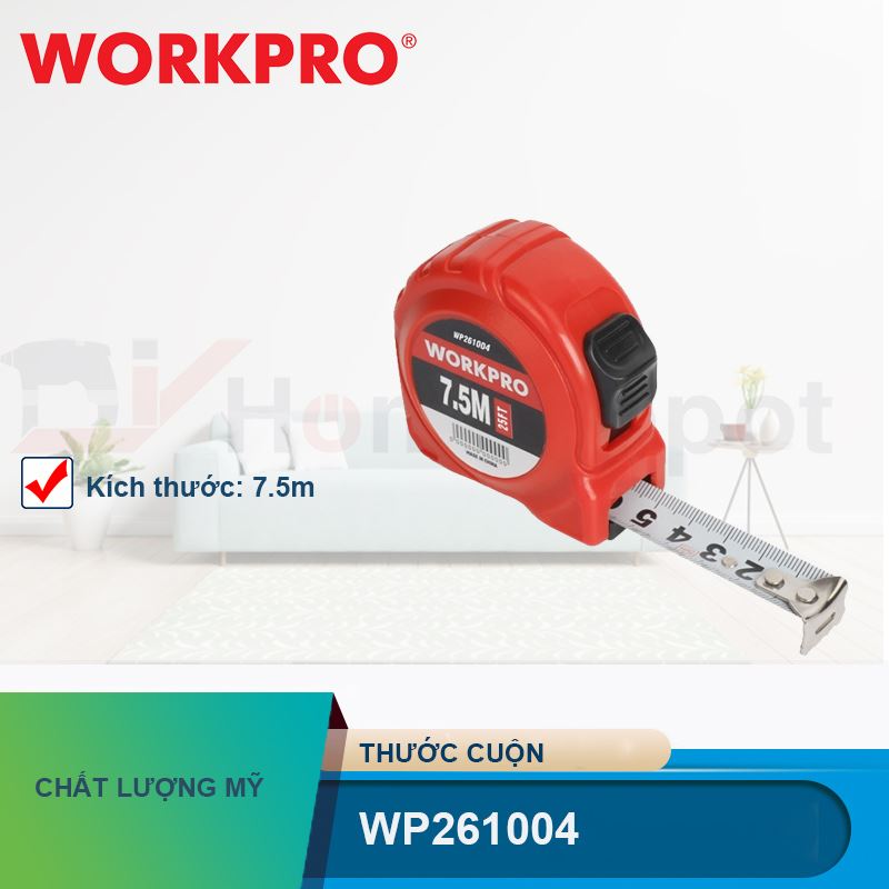 Thước cuộn dây nhựa 7.5Mx25mm Workpro - WP261004