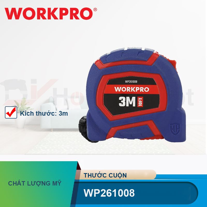 Thước cuộn tráng nylon 3Mx16mm Workpro - WP261008