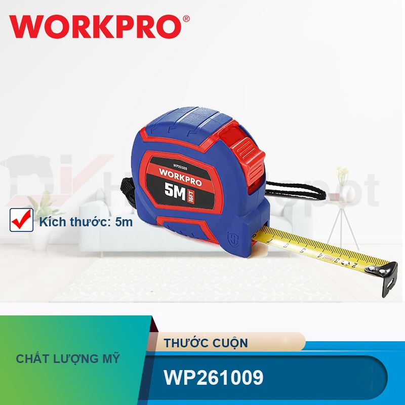 Thước cuộn tráng nylon 5Mx19mm Workpro - WP261009