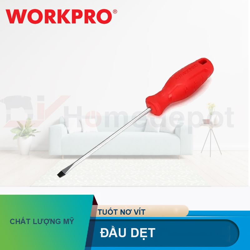 Tua vít đầu dẹt thép hợp kim CR-V Workpro