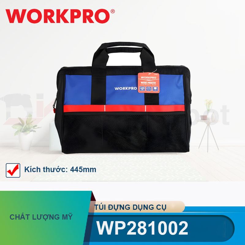 Túi đựng dụng cụ bằng vải dệt kích thước 445mm (18 inches) Workpro - WP281002