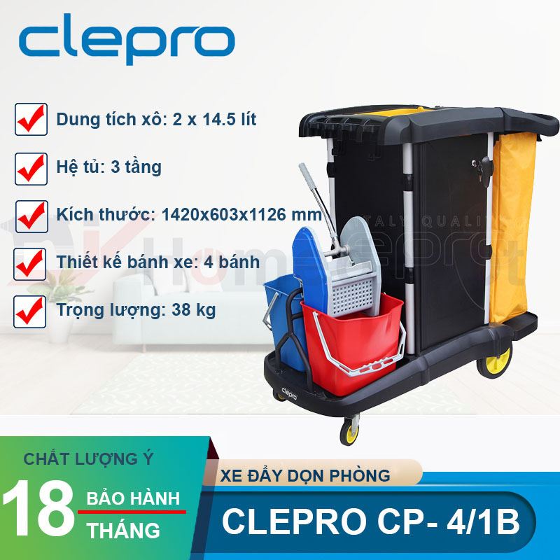 Xe đẩy dọn phòng khách sạn CLEPRO CP-4/1B